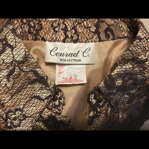 Conrad C Collection-lace over charmeuse top - Picture 6 of 6